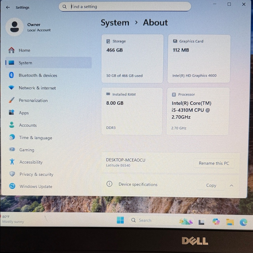 Dell Latitude E6540 Laptop - Black